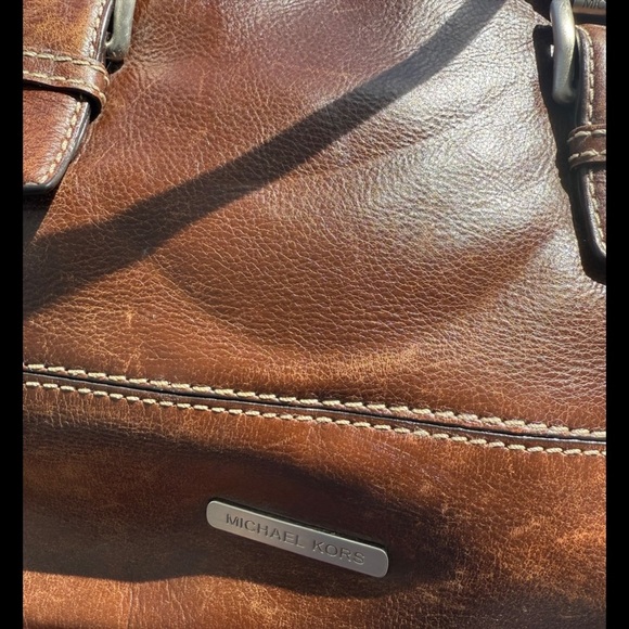 MICHAEL KORS SATCHEL VINTAGE SHOPPER HOBO TOTE PEBBLE LEATHER W COMPARTMENTS - Picture 2 of 9